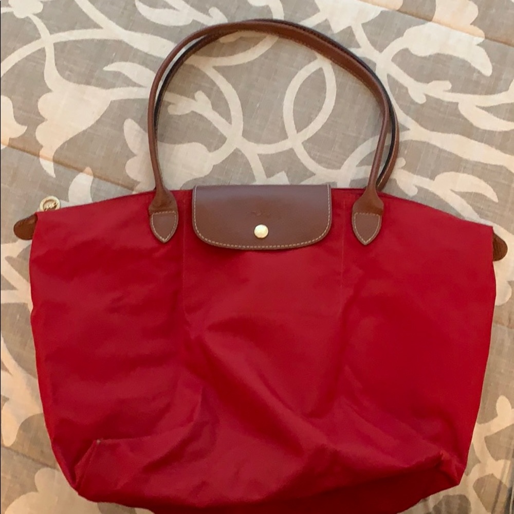Red Longchamp - Le Pliage Large Tote